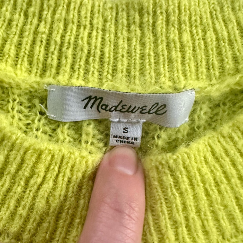 Madewell Yellow/Green Crew Neck Sweater - Picture 11 of 12